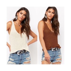 2 for 1 open knit tank tops
